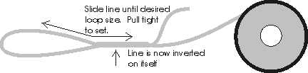 Line turned inside out with loop.