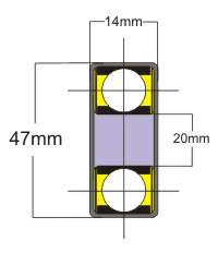 Buggy bearing cross section - 20mm inside diameter